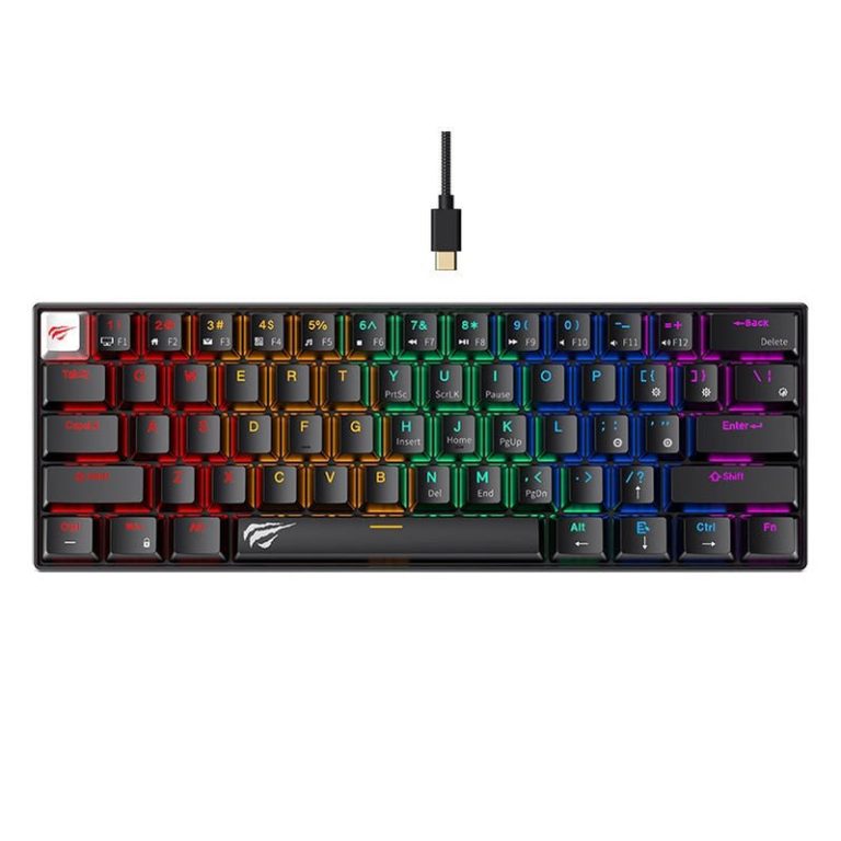 Teclado Mecánico Gamer Havit KB903L Negro 60% – 61 Teclas, RGB, Anti-Ghosting y Cable USB-C