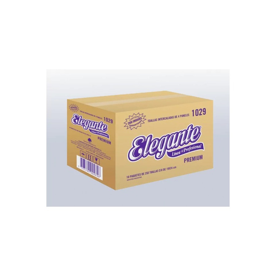 Toallas de Papel Descartables Intercaladas Elegante 1029 (19 × 24 cm) Caja x 2500 Unidades Toallas de Papel Descartables Intercaladas Elegante 1029 (19 × 24 cm) Caja x 2500 Unidades